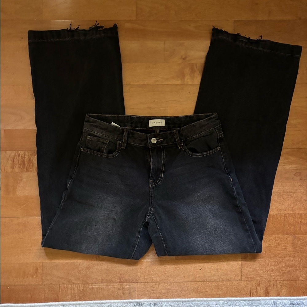 PacSun Black Wash Denim Jeans wide leg baggy